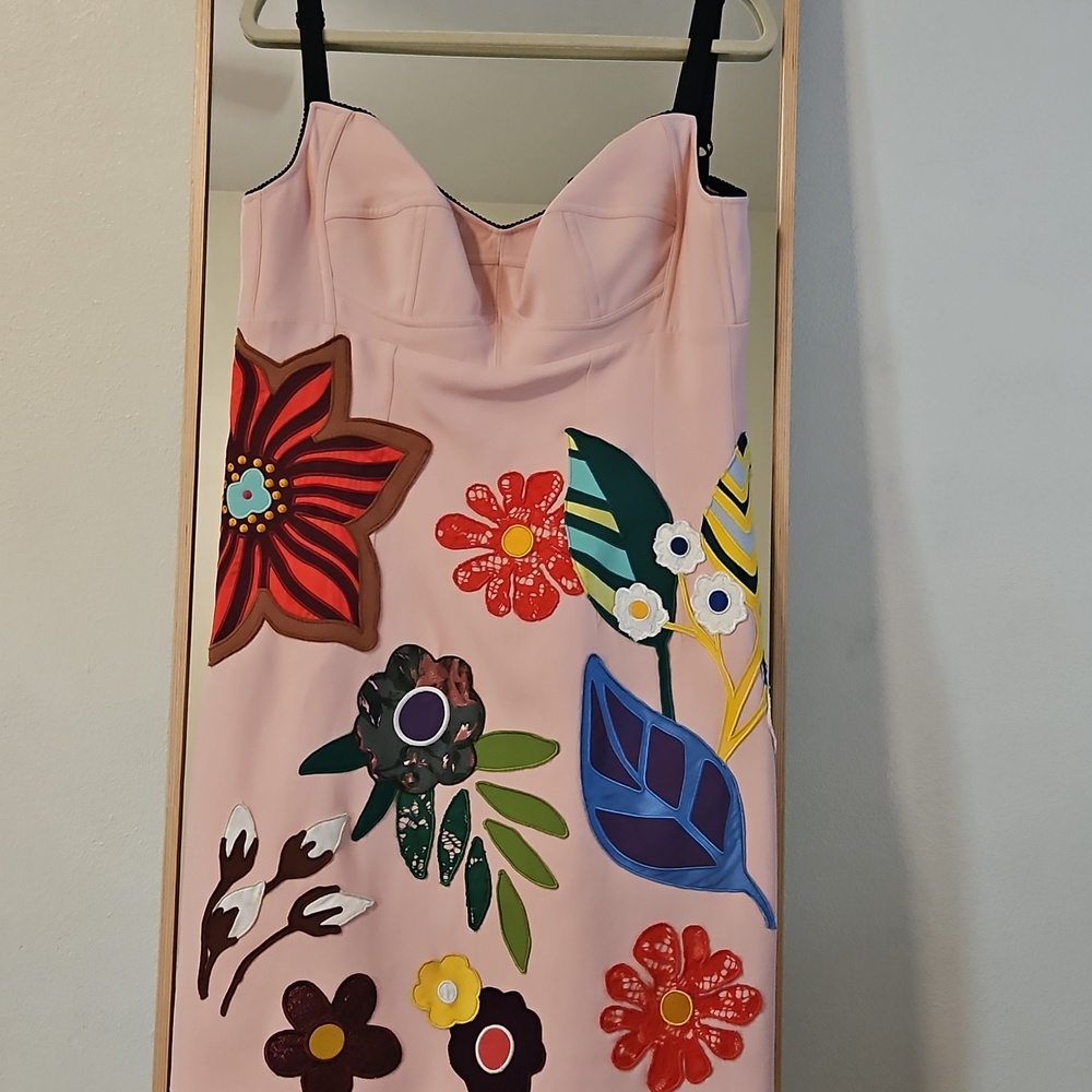 Dolce And Gabbana Pink Floral Print Dress NWT 40 Us12? - Picture 3 of 7